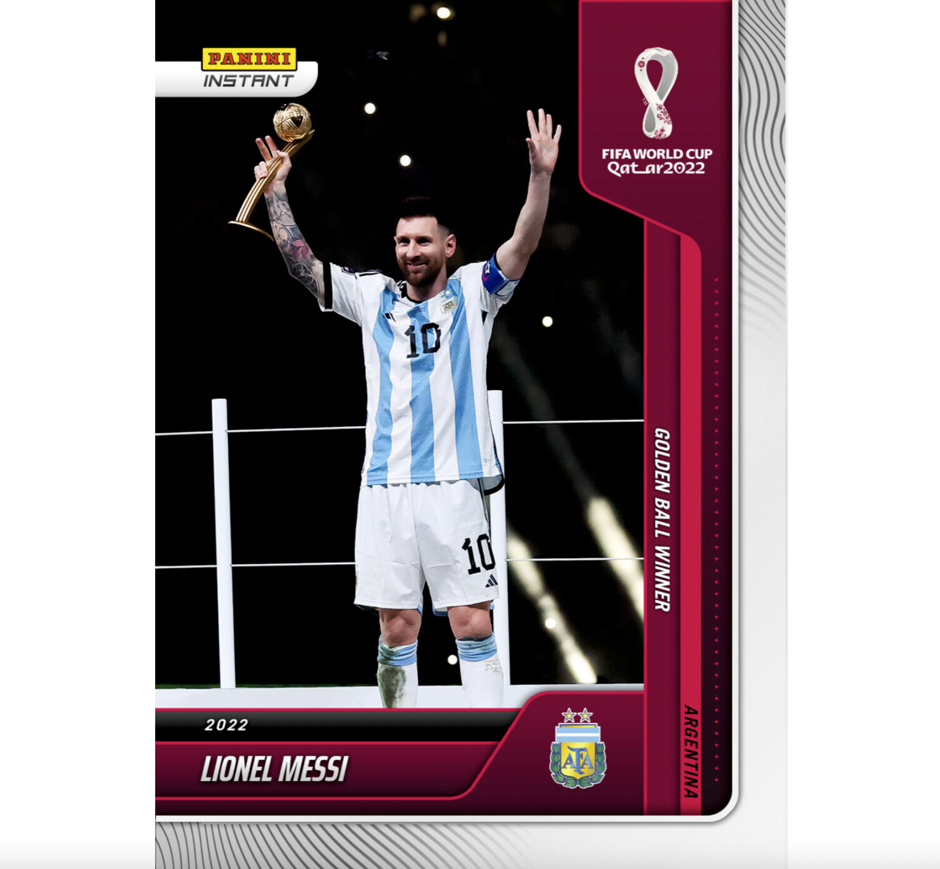Panini Instant - Lionel Messi with FIFA Trophy